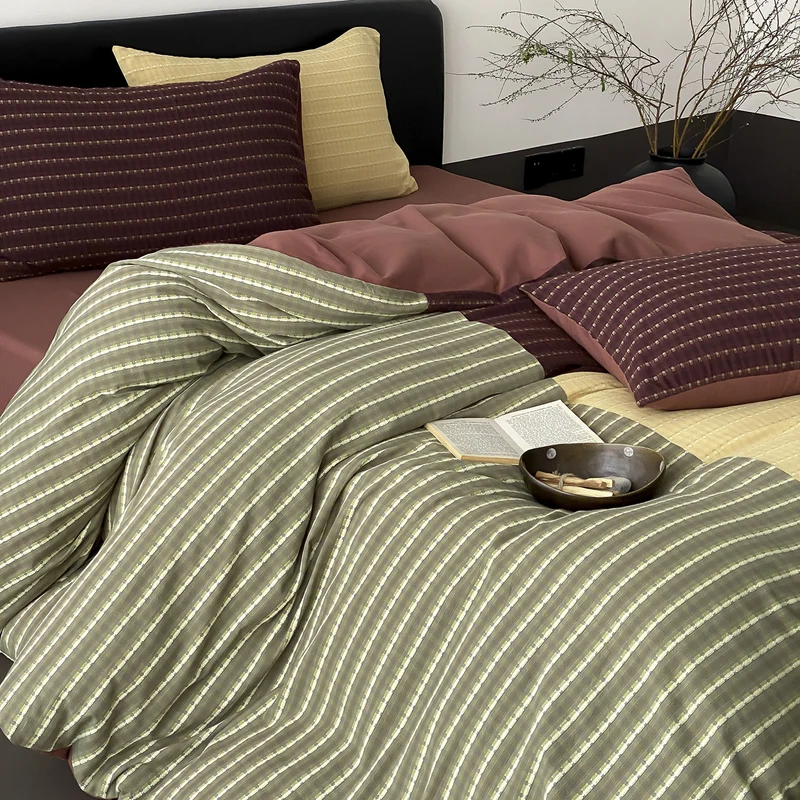 Wende duvet cover set made of cotton jersey with fine quilted texture Stornfield