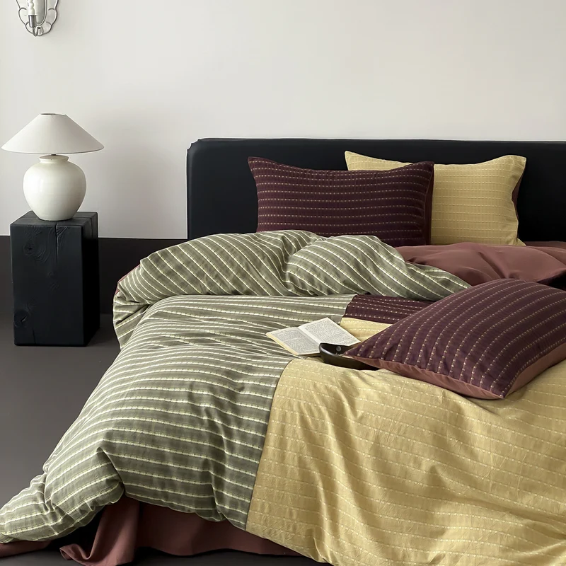 Wende duvet cover set made of cotton jersey with fine quilted texture Stornfield
