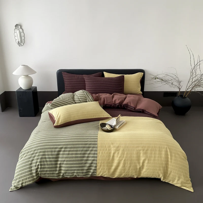 Wende duvet cover set made of cotton jersey with fine quilted texture Stornfield