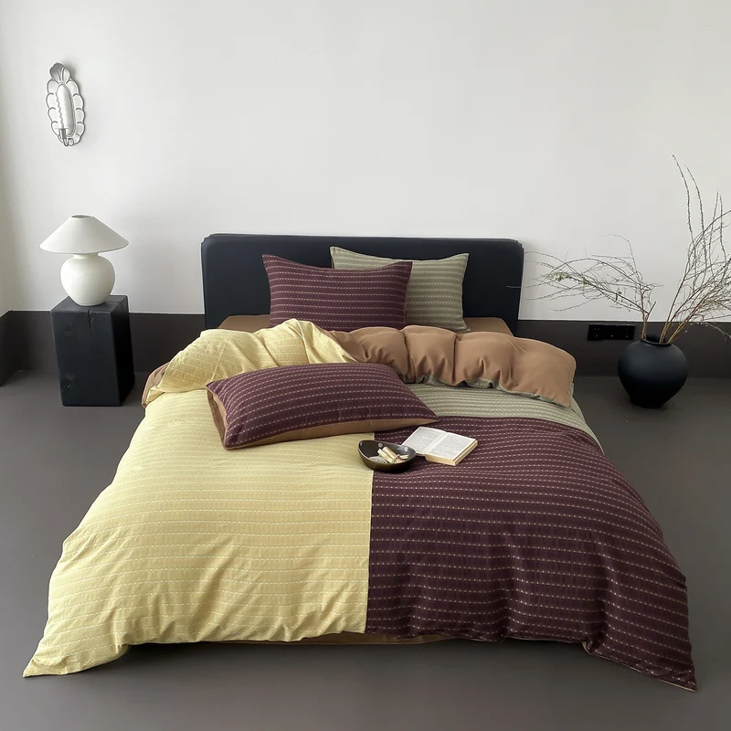 Wende duvet cover set made of cotton jersey with fine quilted texture Stornfield