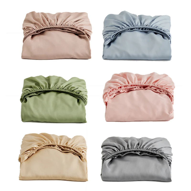 Fitted sheet made of fine cotton satin with extra high skirt and elastic all-around rubber Stornfield