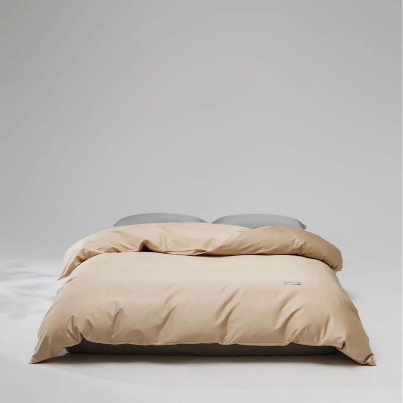 Mako-cotton-satin bedding set with concealed zipper and pillowcases Stornfield