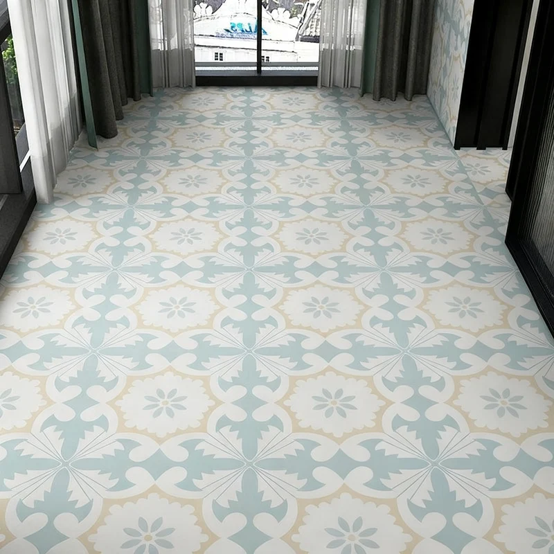 Selbstklebender PVC-Bodenbelag mit Fliesenoptik