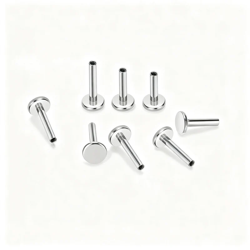 Titan-Piercingstab, flache Basis, Innengewinde