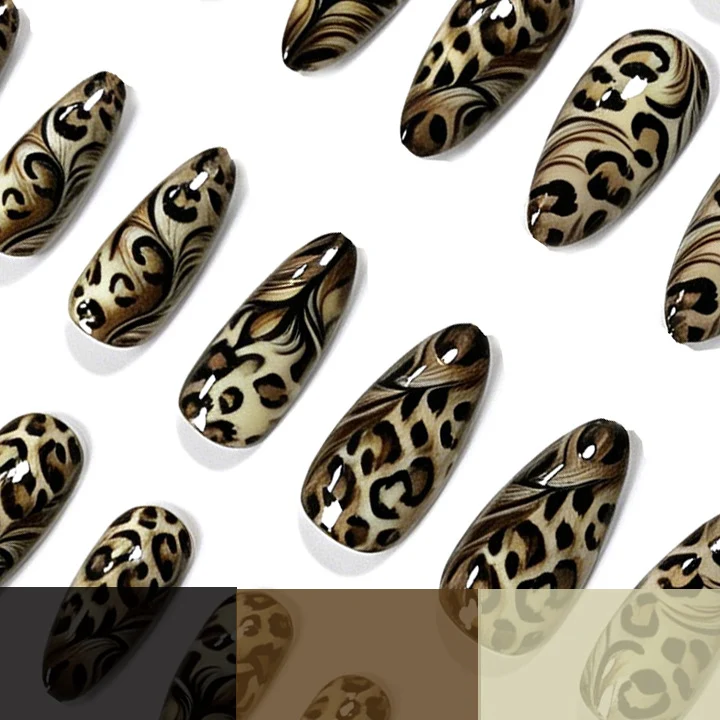 Premium Artistic Leopard Print Nail Enhancements Stornfield