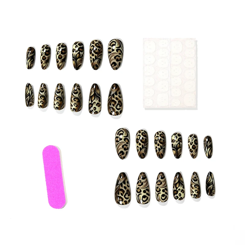 Premium Artistic Leopard Print Nail Enhancements Stornfield