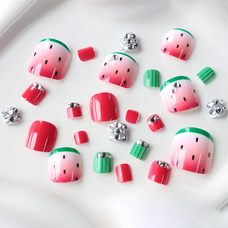 Playful Watermelon-Themed Nail Art Stornfield
