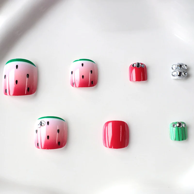 Playful Watermelon-Themed Nail Art Stornfield