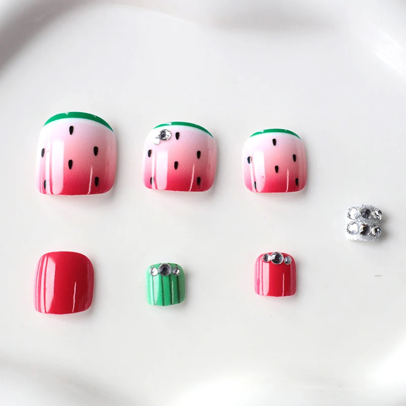 Playful Watermelon-Themed Nail Art Stornfield
