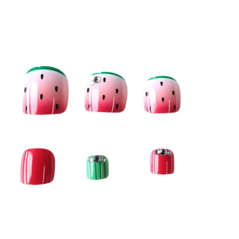 Playful Watermelon-Themed Nail Art Stornfield