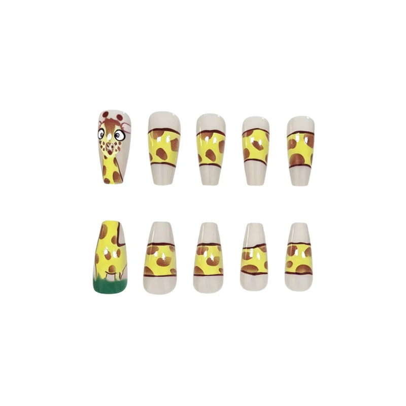 Playful Giraffe-Themed Nail Art Enhancements Stornfield