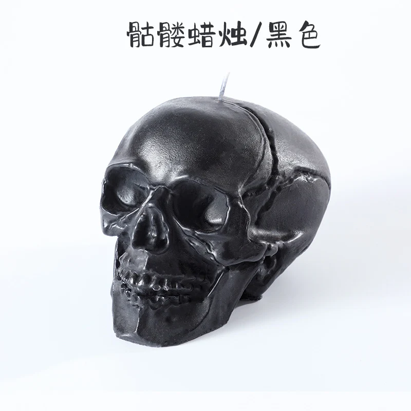 Skulpturale Kristallkalloschenkerze mit realistischem Anatomiedetail