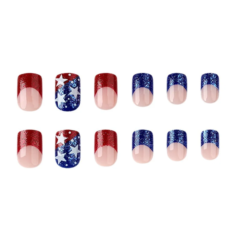 Patriotic Themed Acrylic Nail Art Enhancements Stornfield
