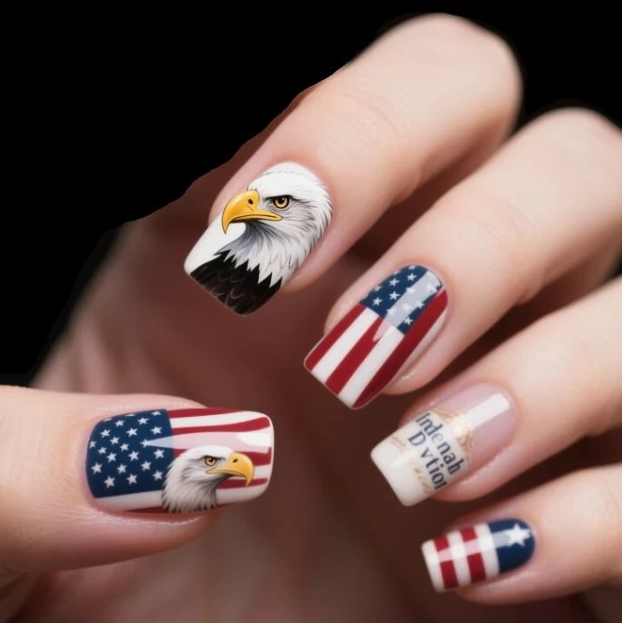 Patriotic Glitter Gel Nail Art Stornfield