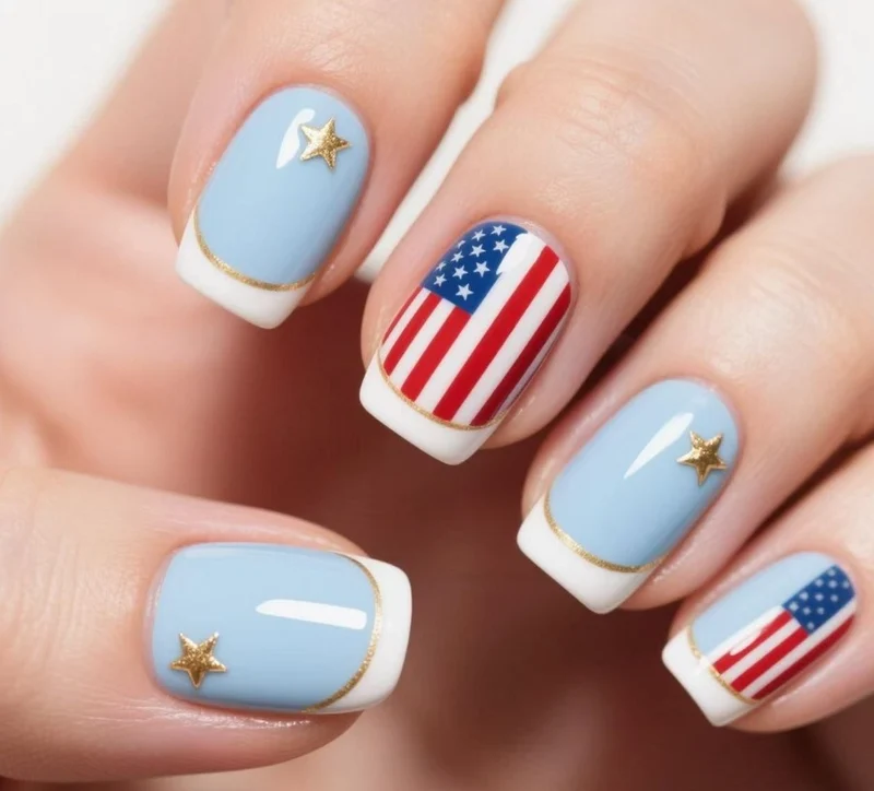 Patriotic Glitter Gel Nail Art Stornfield