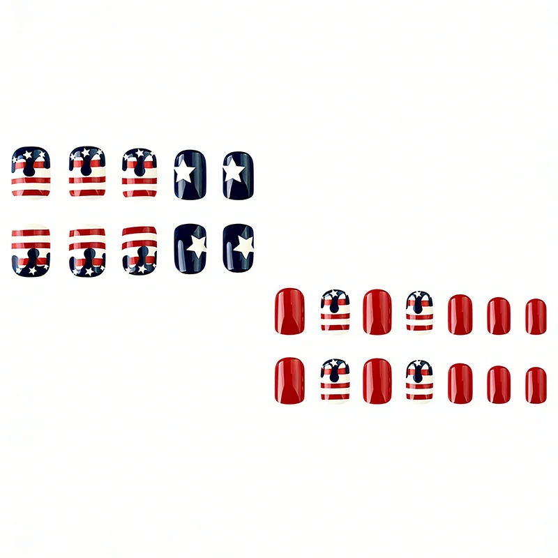 Patriotic Acrylic Nail Art Enhancements Stornfield