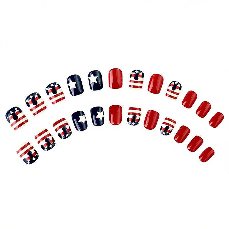 Patriotic Acrylic Nail Art Enhancements Stornfield