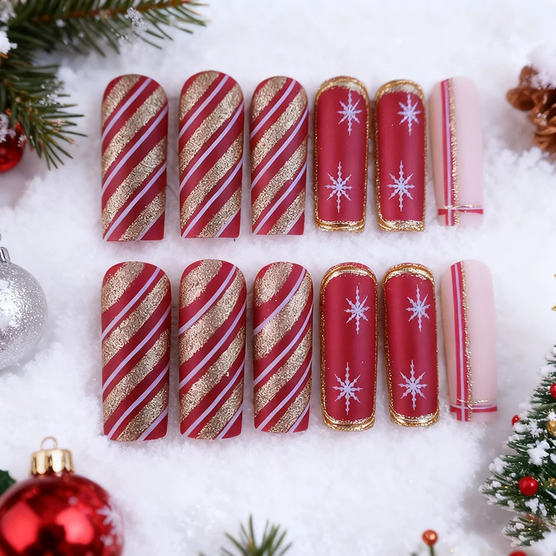 Ornate Holiday Nail Art Enhancements Stornfield