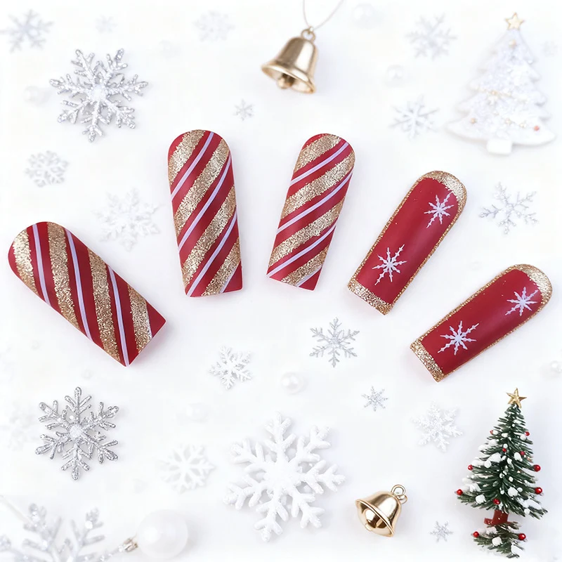 Ornate Holiday Nail Art Enhancements Stornfield