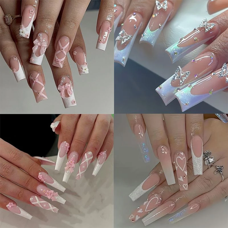 Ornate Decorative Acrylic Press-On Nails Stornfield