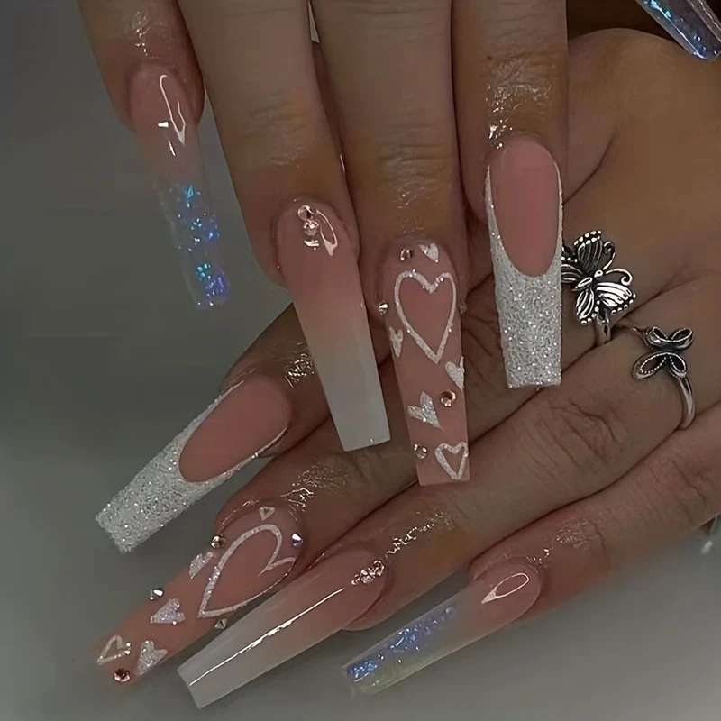 Ornate Decorative Acrylic Press-On Nails Stornfield