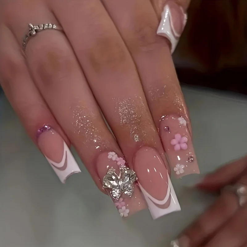 Ornate Decorative Acrylic Press-On Nails Stornfield