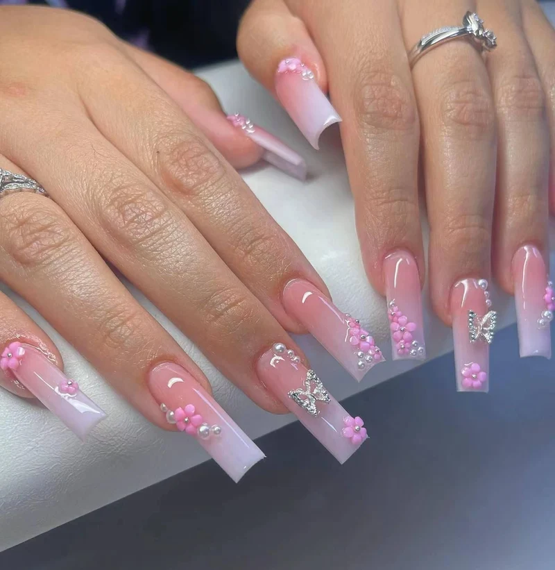 Ornate Decorative Acrylic Press-On Nails Stornfield