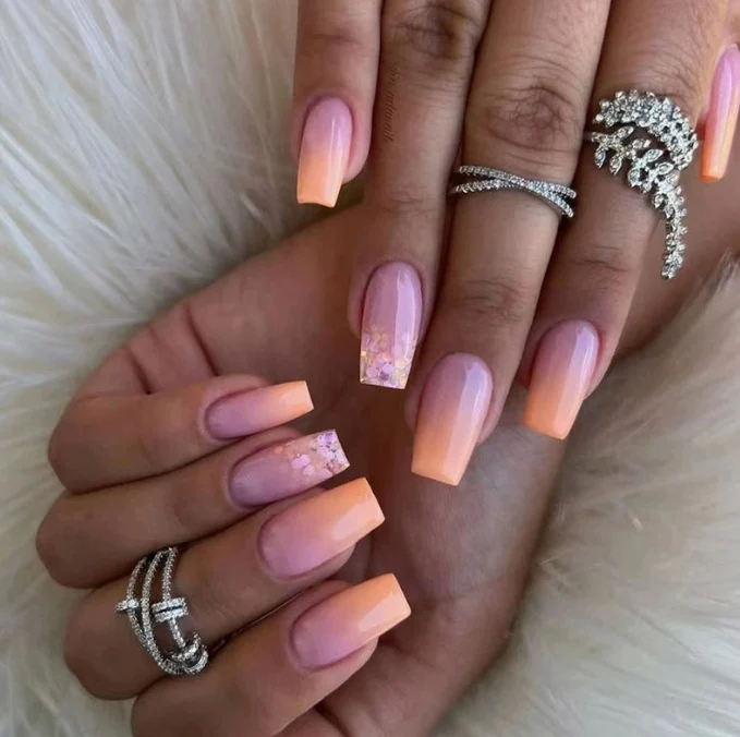 Ombre Acrylic Nail Art Enhancements Stornfield