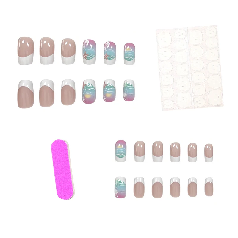 Ocean-Themed Press-On Nail Art Stornfield
