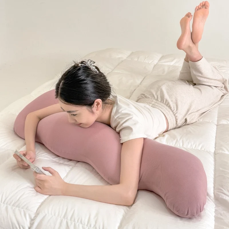 Side sleeper pillow made of cotton, 115 × 48 cm