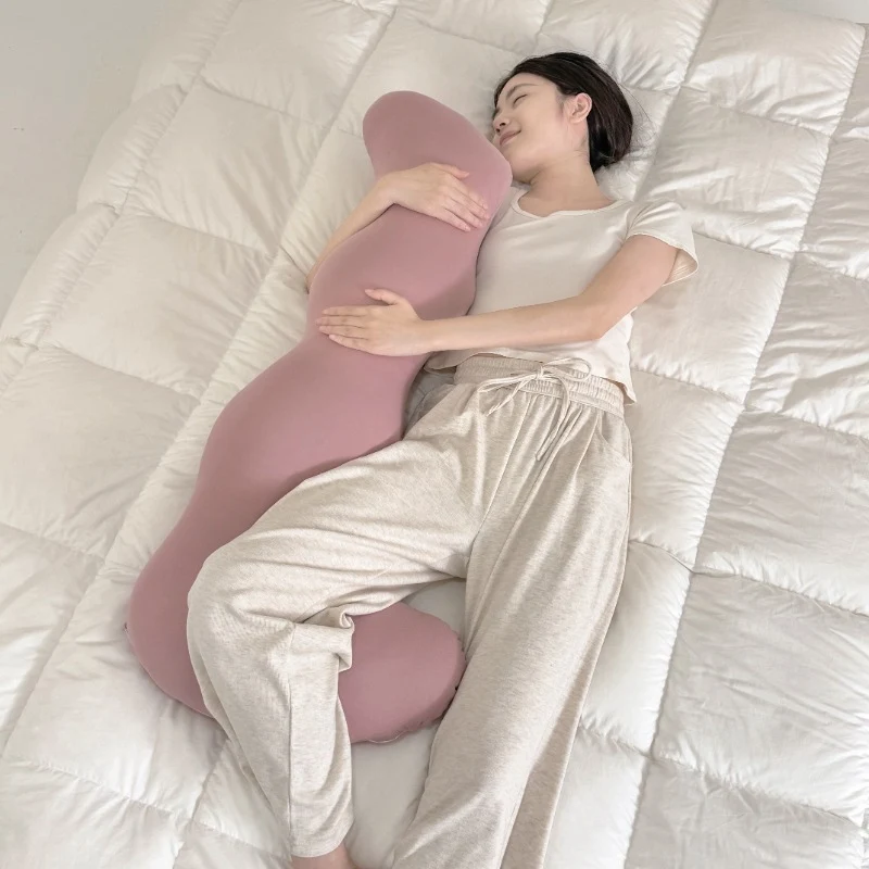 Side sleeper pillow made of cotton, 115 × 48 cm