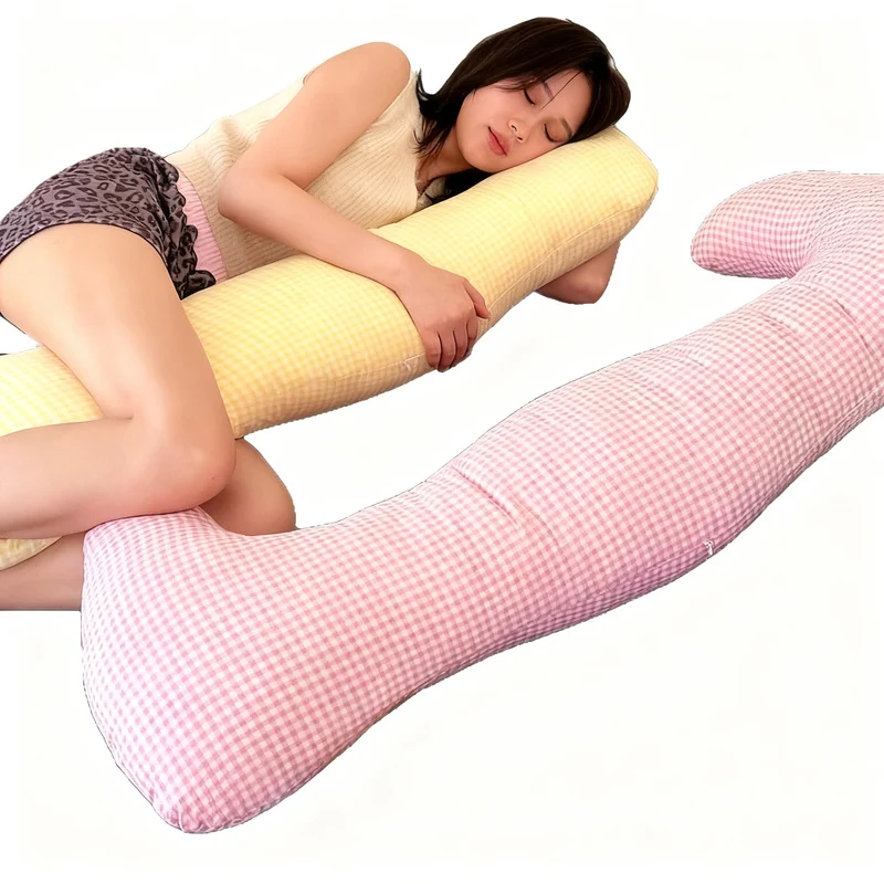 Side sleeper pillow made of cotton, 115 × 48 cm