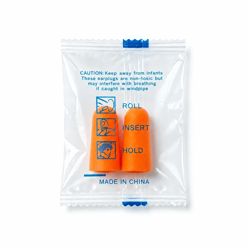Foam ear plugs, spherical shape, 25×12 mm