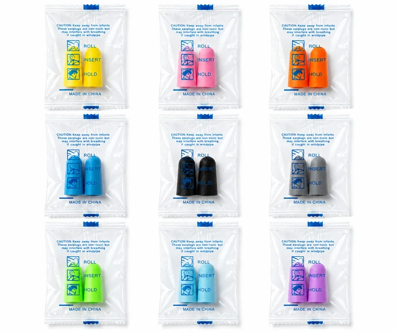 Foam ear plugs, spherical shape, 25×12 mm