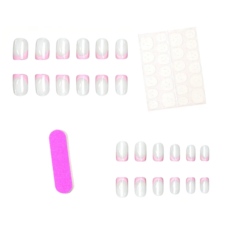 Elegante Ombre French Tip Nagel Set Karnz