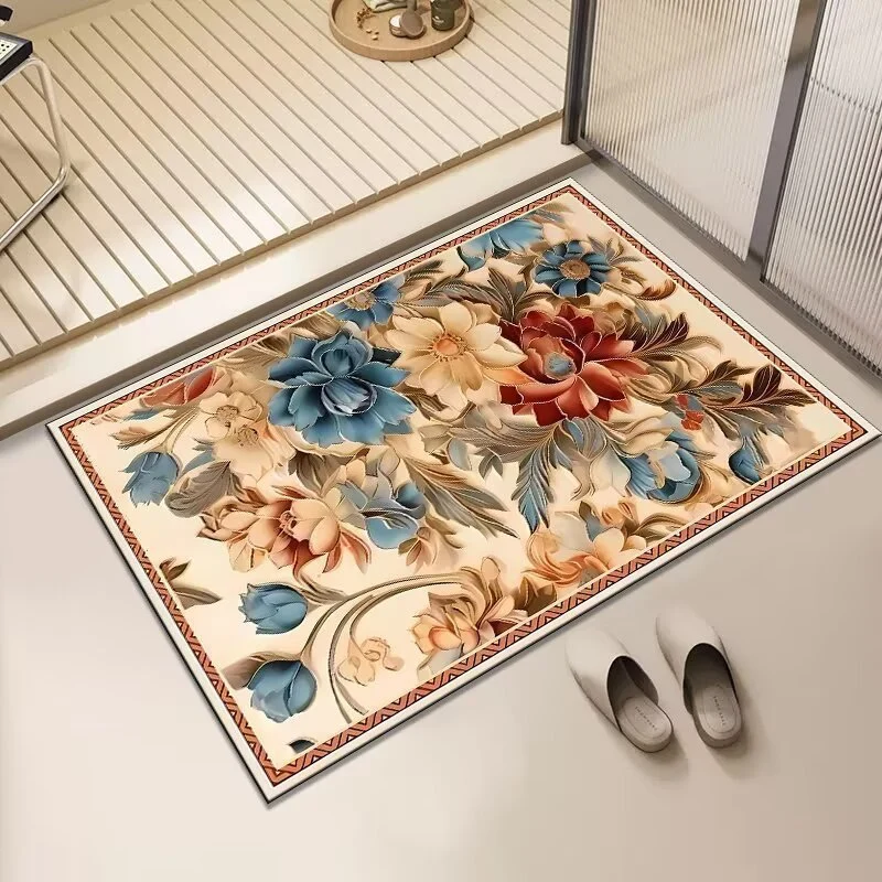 Floral Design Non-Slip Bath Mat