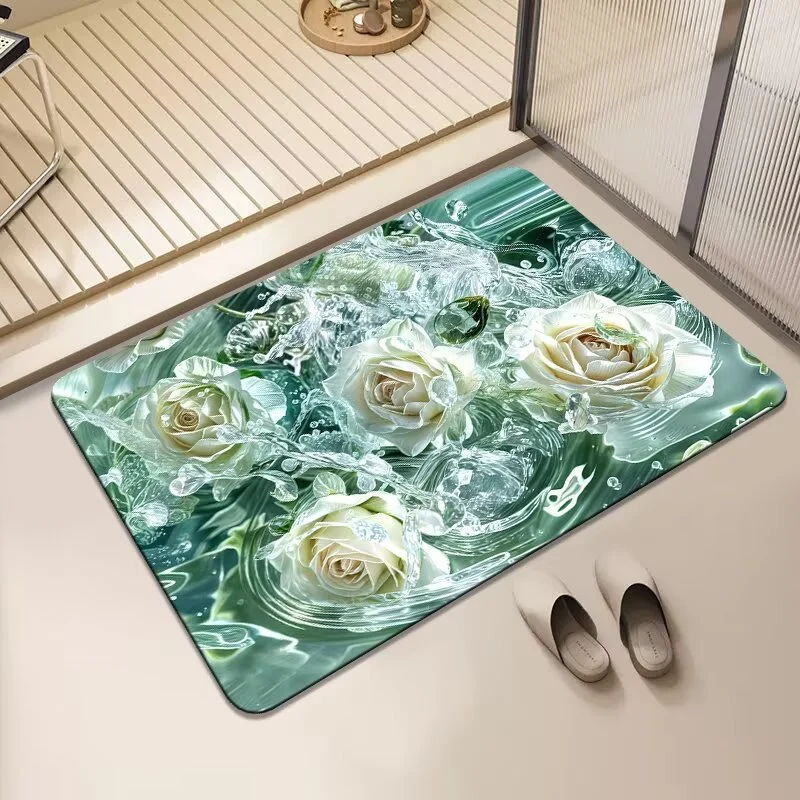 Floral Design Non-Slip Bath Mat