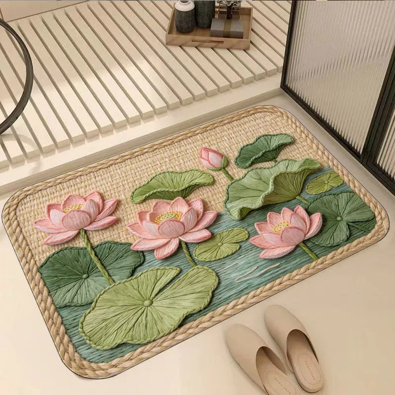 Decorative Lotus Water Lily Bath Mat