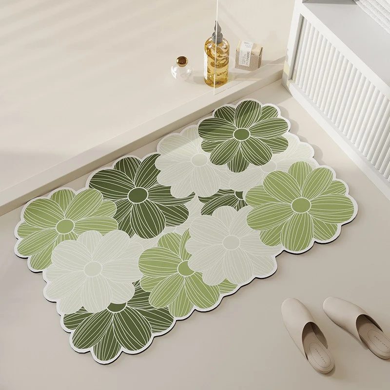Decorative Floral Pattern Bathroom Mat