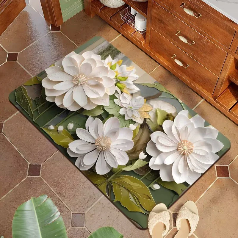 Decorative 3D Floral Bath Mat