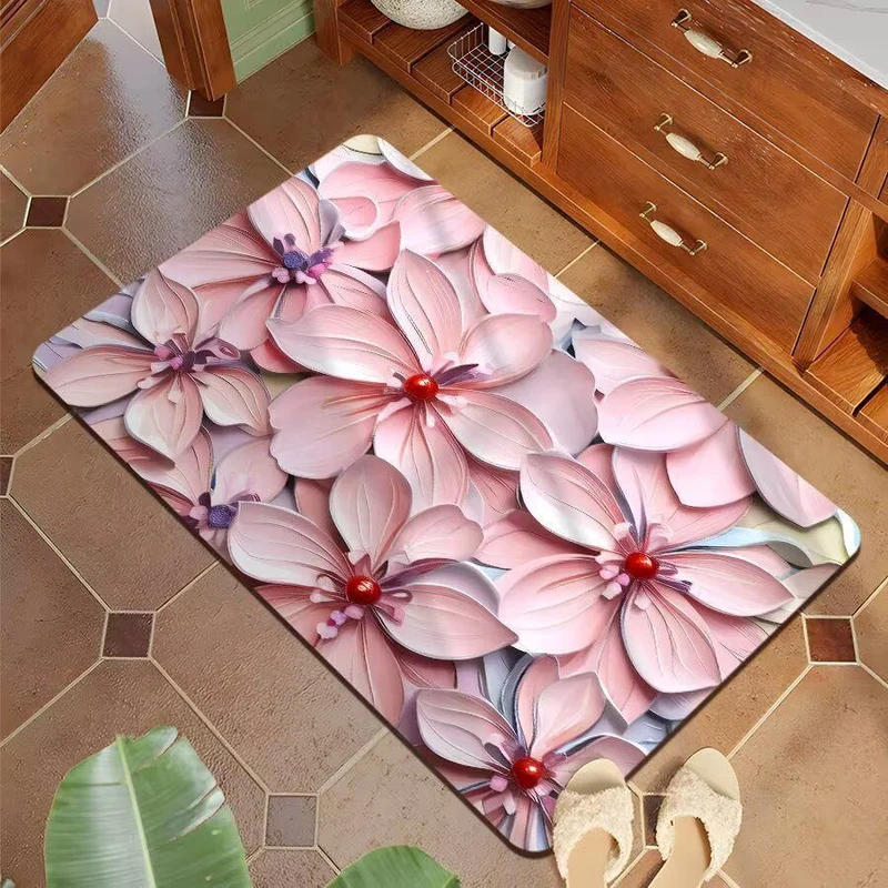 Decorative 3D Floral Bath Mat