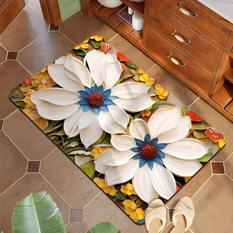 Decorative 3D Floral Bath Mat