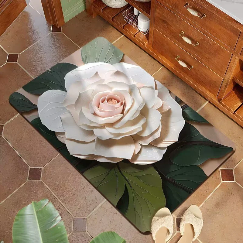 Decorative 3D Floral Bath Mat