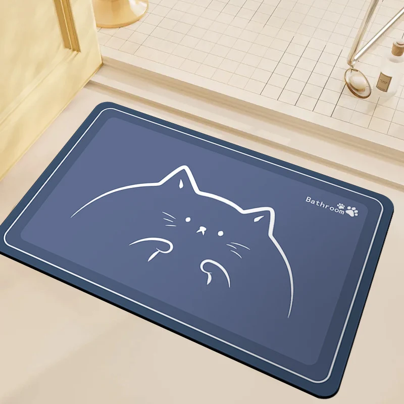 Cute Cat-Themed Bathroom Mat