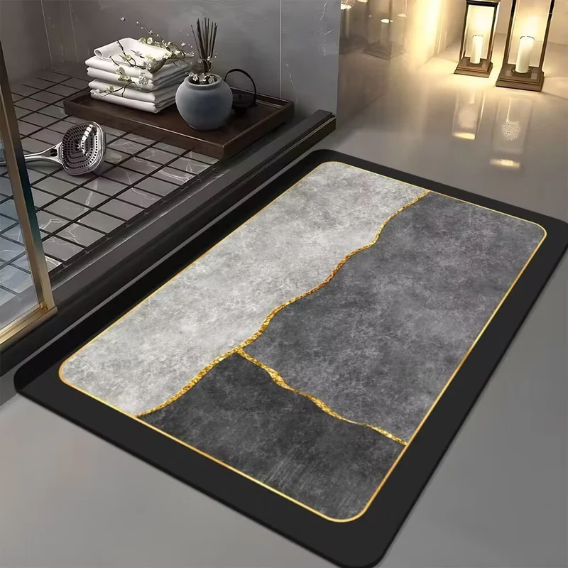 Abstract Geometric Design Bathroom Mat
