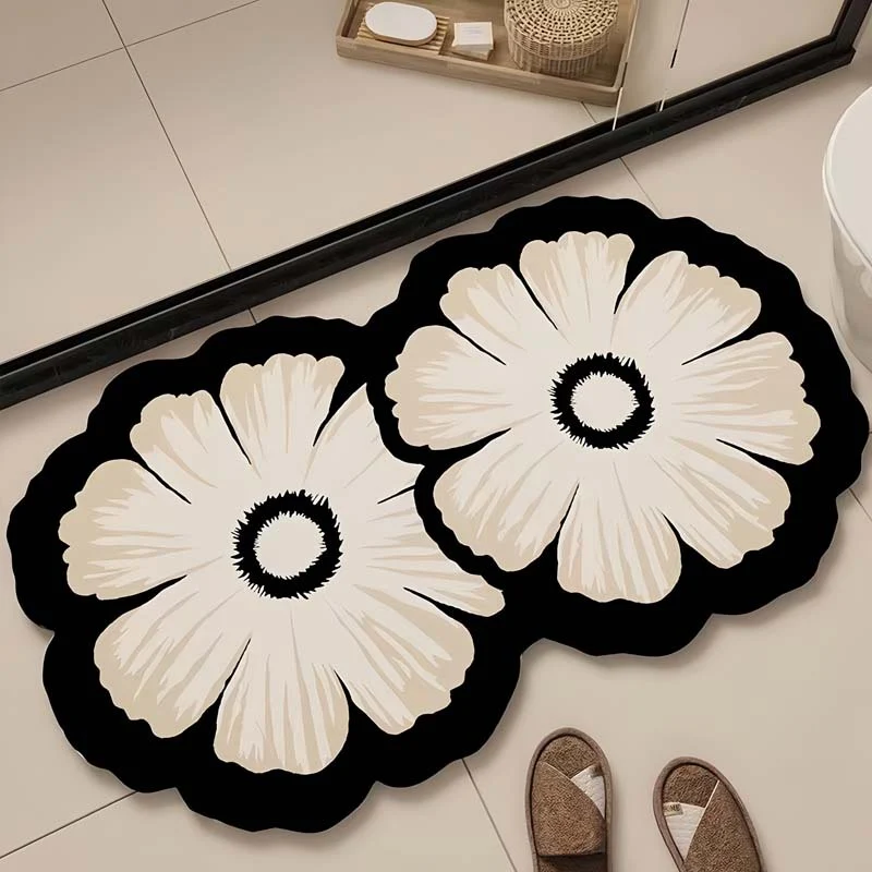 Women's Floral Pattern Bathroom Mat