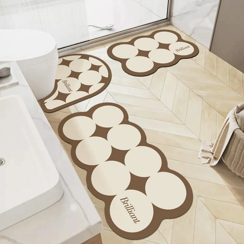 Unique Bubble Design Bath Mat Set