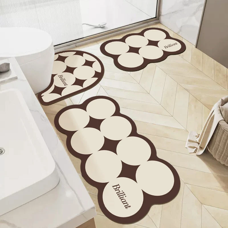Unique Bubble Design Bath Mat Set