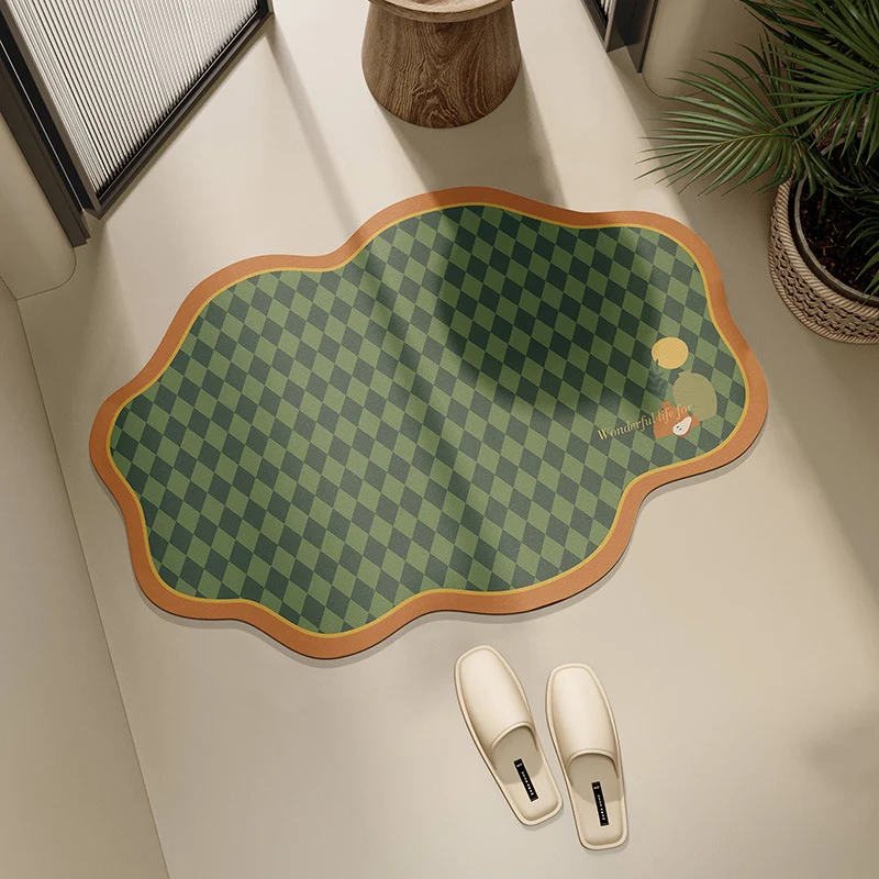 Stylish Checkerboard Bath Mat