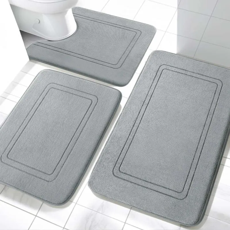 Soft Plush Bathroom Mat Set